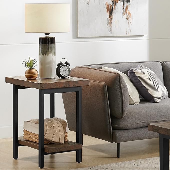 Pomona 27-Inch Wood End Table in Rustic Natural Finish - Image 2