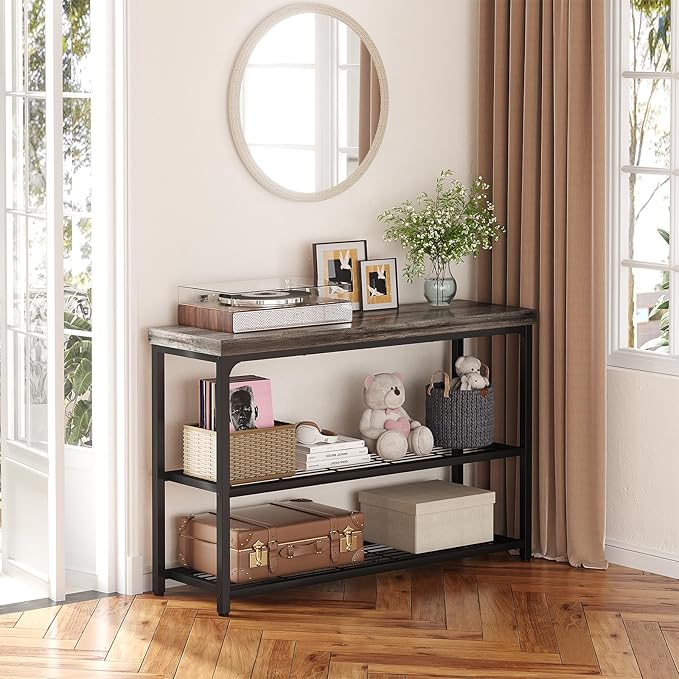 47" Console Table, 3-Tier Entryway Table, Sofa Table - Image 7