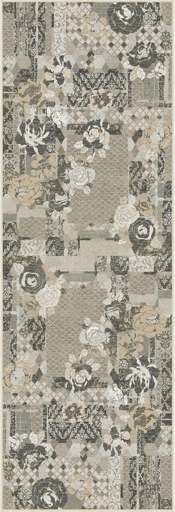 GENIMO Floral Runner Rug 2X6, Machine Washable Non Slip Vintage Patchwork - Image 9