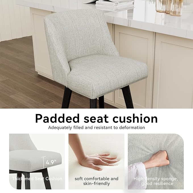 Vipbear Swivel Counter Height Bar Stools Set of 3, 26.8" H Counter Stools - Image 4