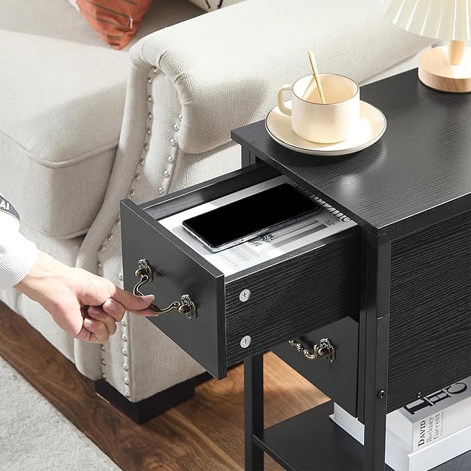 VECELO End Tables, Narrow Nightstands - Image 11