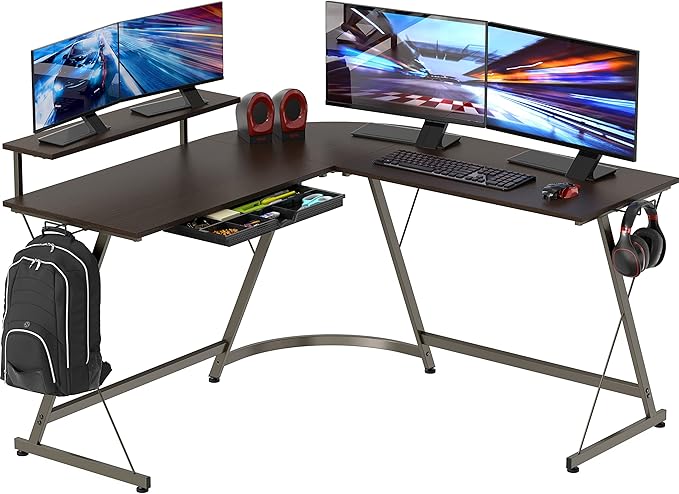 SHW 51 x 51 Inches Vista L-Shaped Desk by SHW