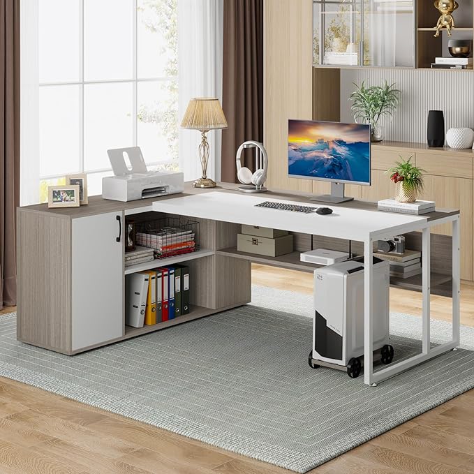 Tribesigns 71 inch Executive Desk, L Shaped Desk - Image 4