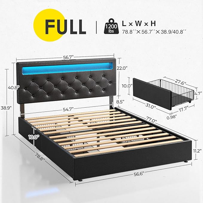 Rolanstar Full Size Bed Frame - Image 3