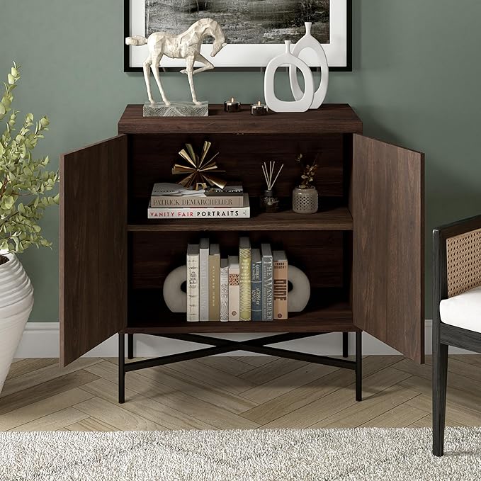 Henn&Hart 28" Wide Rectangular Accent Cabinet in Brown, - Image 6