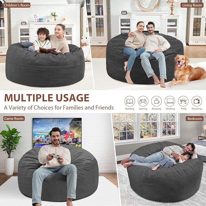 4FT Bean Bag Chair, Large Bean Bag Chairs - Image 4