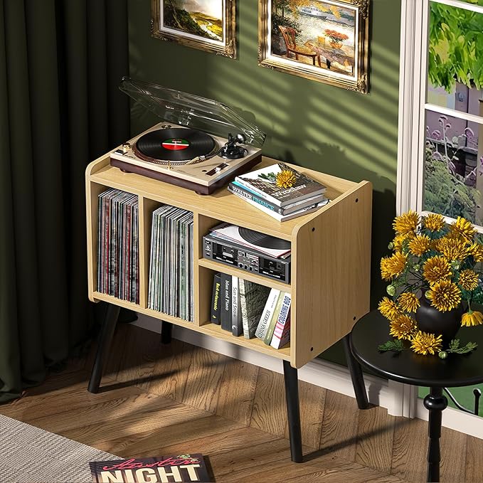 Record Player Table, Mid-Century Record Player Stand - Image 6