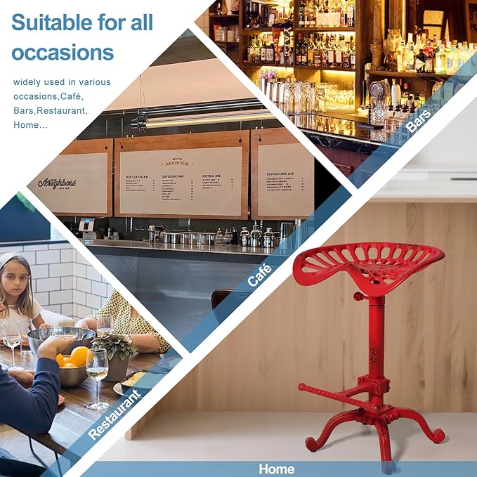 LOKKHAN Rustic Industrial Bar Stool - Image 9