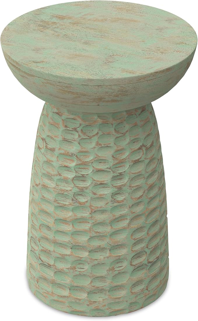 SIMPLIHOME Boyd 13-inch Wide Solid Mango End Table in Green Wash, - Image 7