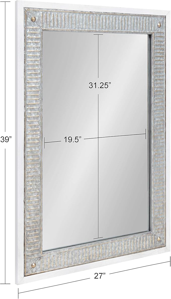 Kate and Laurel Deely Farmhouse Wall Mirror, 27 x 39, Rustic Wall Decor - Image 7