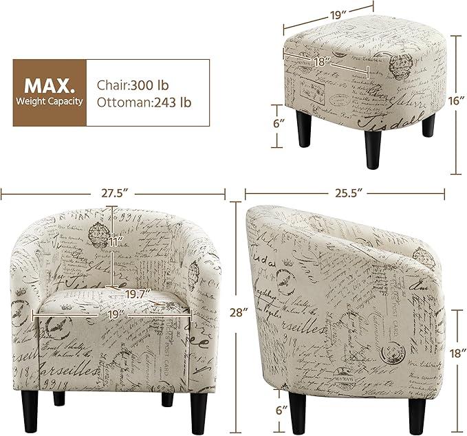 Yaheetech Modren Club Chair - Image 3