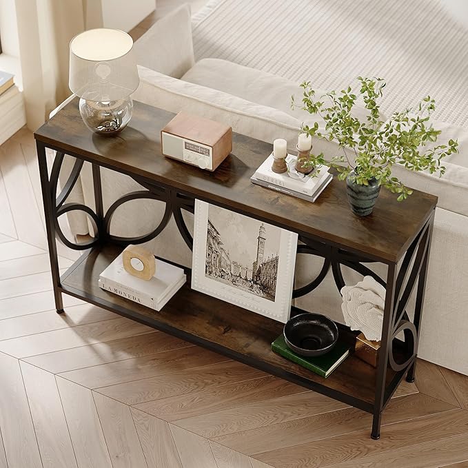 GiftGo Narrow Sofa Table 47.2 Inch, Industrial Sofa Table Behind Couch - Image 3