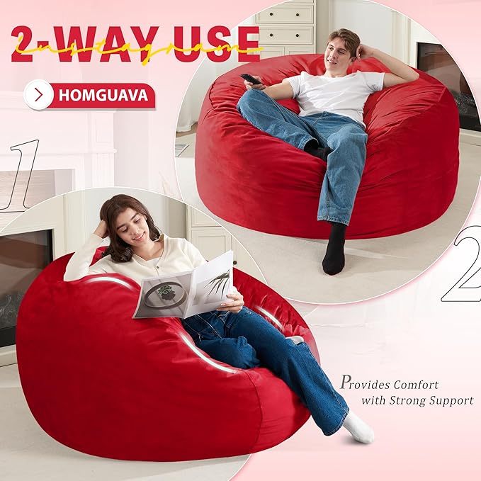 Homguava 4 FT Bean Bag Chair: 4' Bean Bags - Image 5