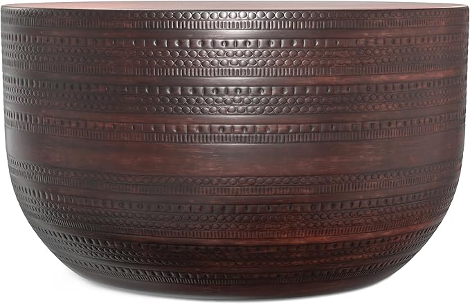 SIMPLIHOME Johnsen 30-inch Wide Metal Drum Coffee Table in Oil Rubbed Bronze - Image 5