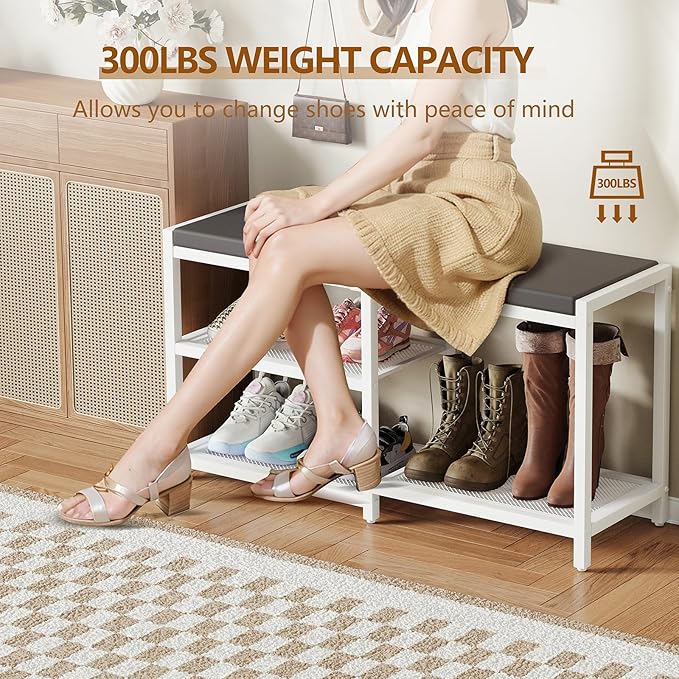 ZHOOGE Shoe Bench & Rack Storage Bench - Image 3