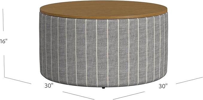 HomePop Modern Fabric Storage Ottoman - Image 3