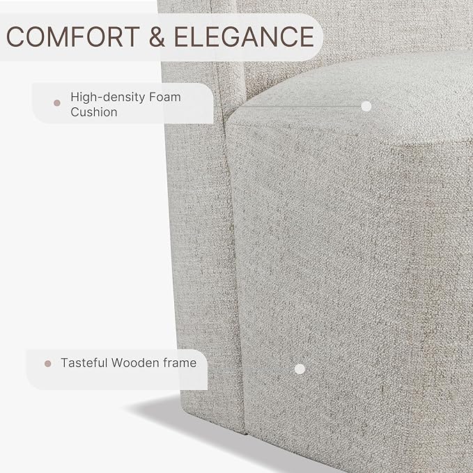 Dining Chairs with Casters No Assembly Upholstered Wingback Single Sofa Armless - Image 5
