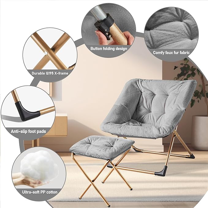 Comfy Oversized Saucer Chair - Image 5
