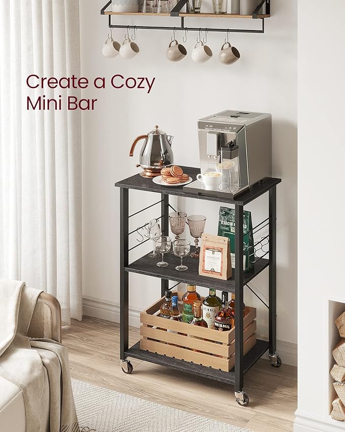 VASAGLE Kitchen Shelf on Wheels, Serving Cart - Image 5