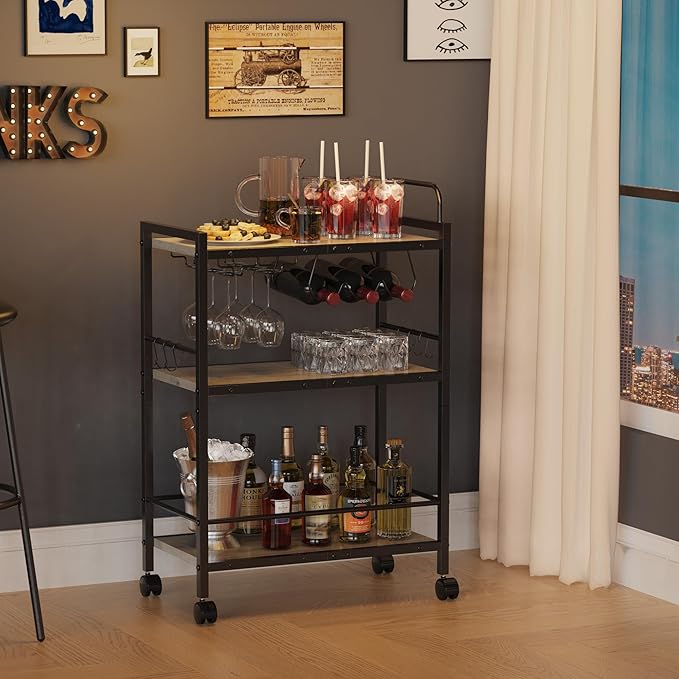 Home Bar Serving Cart, Serving Cart - Image 7