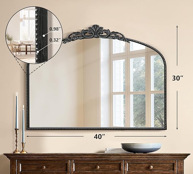 Micasso Black Large Vintage Mirror, Living Room - Image 4