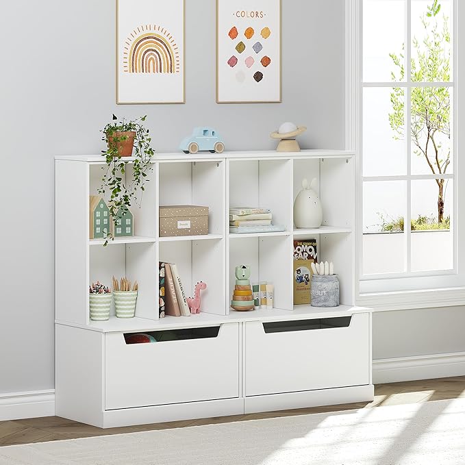 UTEX Kids Bookshelf and Toy Storage Organizer, Toddlers Bookcase - Image 5
