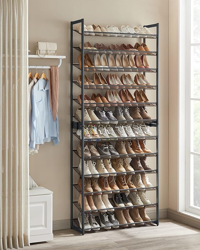 SONGMICS 12-Tier Stackable Shoe Shelf Set, Metal Shoe Storage - Image 8