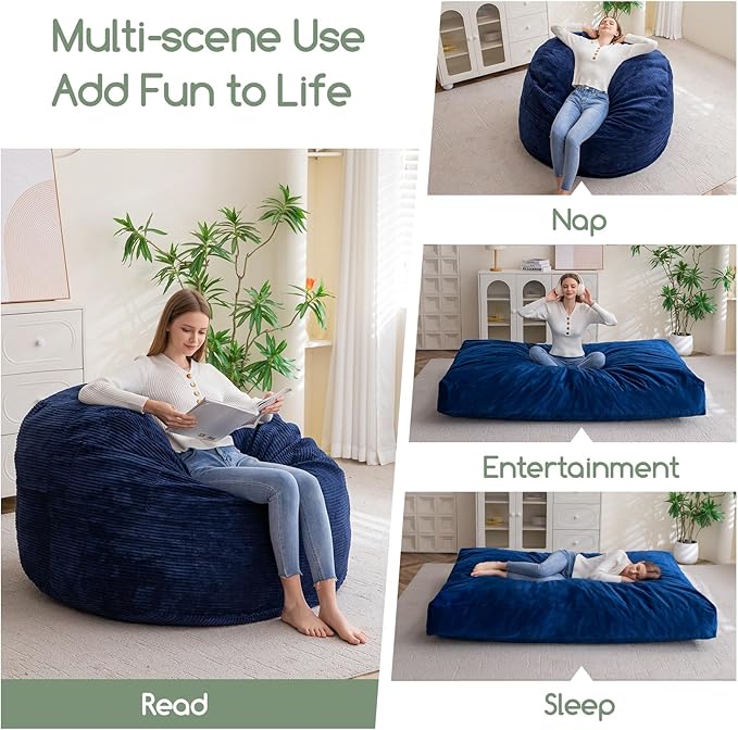 HIGOGOGO Giant Bean Bag Chair Bed - Image 4