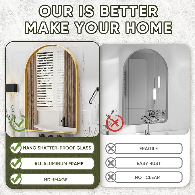 Suidia 24" x 36" Bathroom Mirror, Bathroom Vanity Mirror Metal Framed, - Image 5
