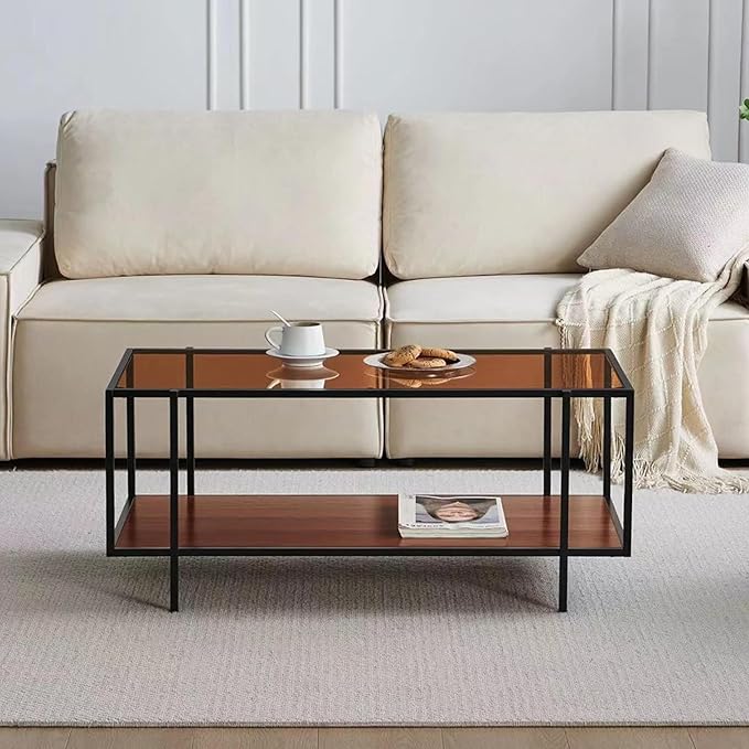 Shrine Glass Coffee Table, Modern Design, Dual-Layer Coffee Table - Image 7