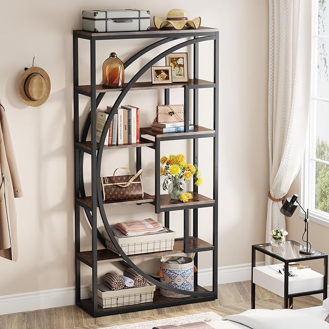 Tribesigns Bookshelf, Industrial 5-Tier Etagere Bookcase, 70.8 inch Tall - Image 5
