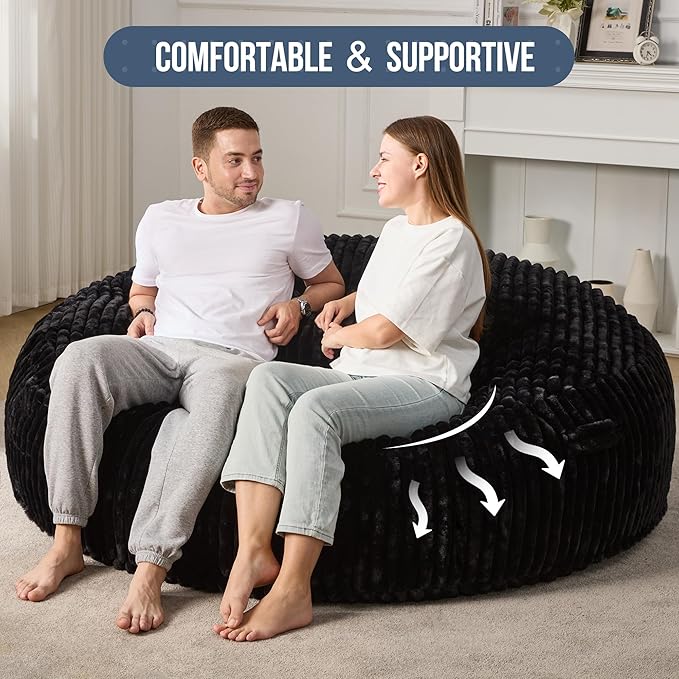 Hobestluk 6ft Bean Bag Chairs for Adults Large Beanbag Chair - Image 5
