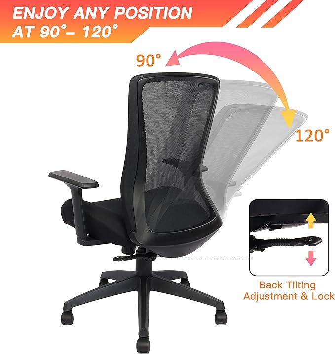 400lbs Big and Tall Office Chair, Mesh Office Desk Chair - Image 7