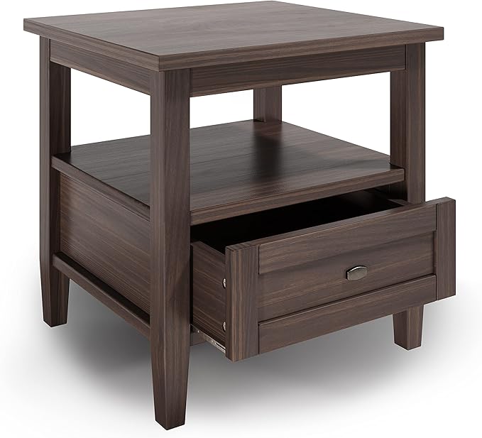 SIMPLIHOME Warm Shaker SOLID WOOD 20 inch Wide Rectangle Transitional End Table - Image 4