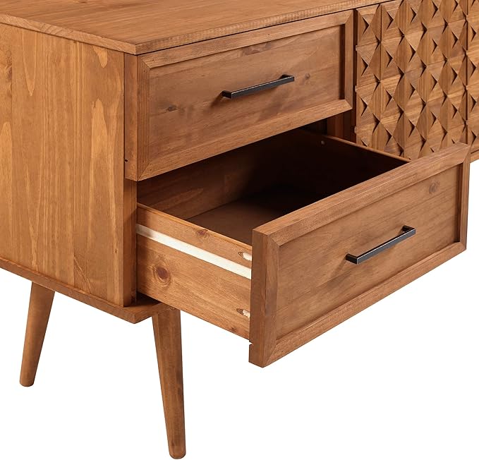 Walker Edison Deluca Boho Solid Wood 2 Door Sideboard - Image 7