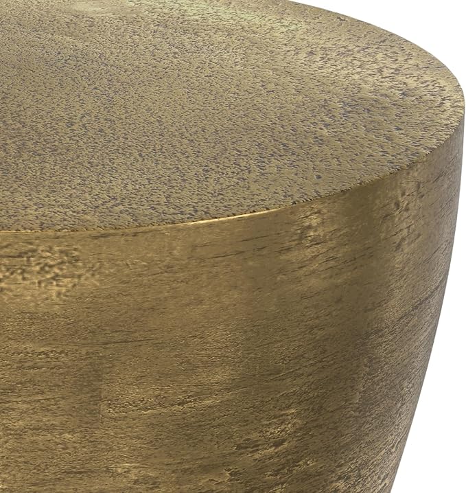 SIMPLIHOME Cavan Metal Side Table in Antique Brass, 16.5" Round, 17.75" H - Image 10