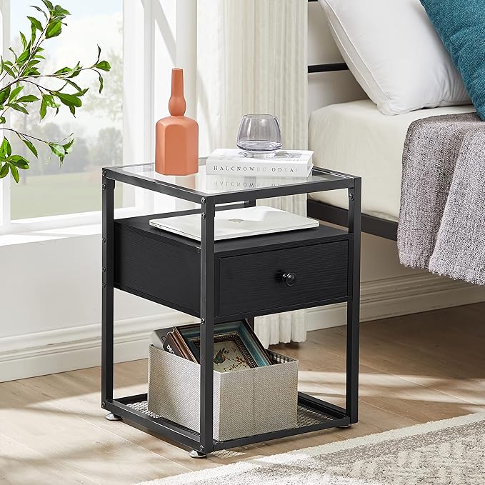 VECELO End Table, Modern Nightstand - Image 2