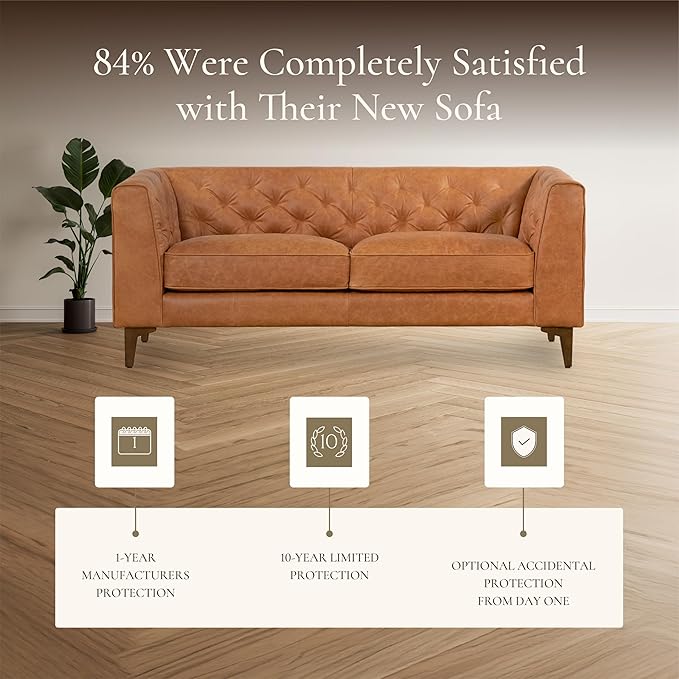 POLY & BARK 74” Essex Apartment Leather Couch - Image 7