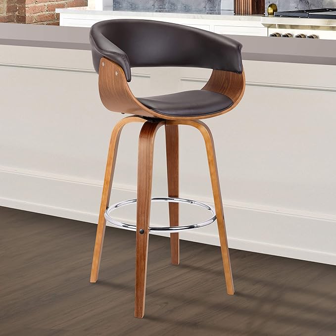 Armen Living Julyssa Mid-Century Swivel Counter Height Barstool - Image 2