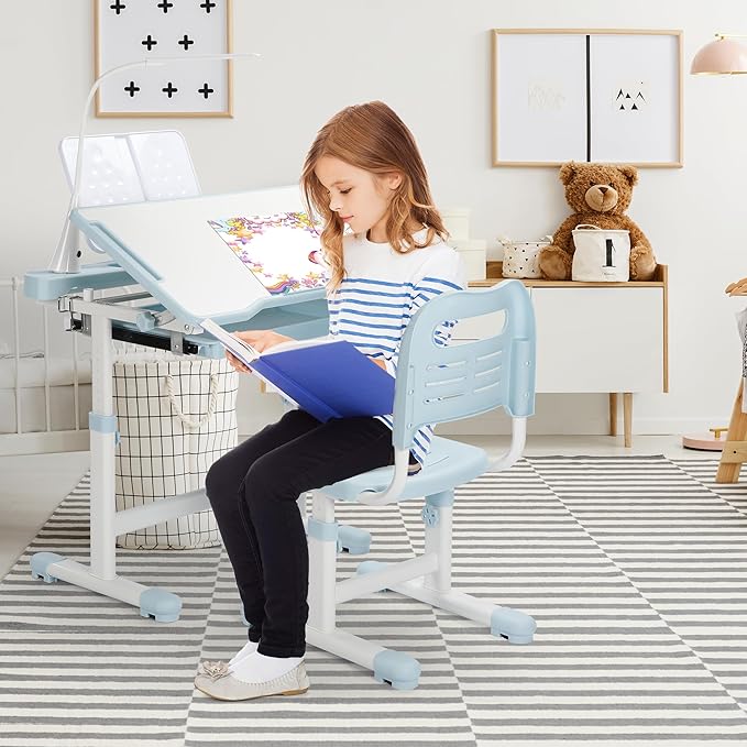 Rengue Kids Desk and Chair Set Height Adjustable School Study Desk and Chair - Image 2