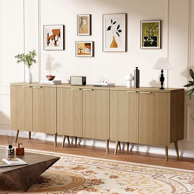 Sideboard Buffet Cabinet with Storage, 2 Doors Wood Entryway Cabinet, Modern - Image 4