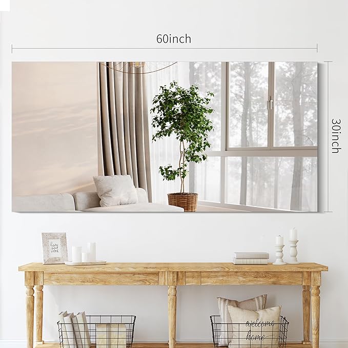 Frameless Mirror, 30x60 Inch Large Bathroom Mirrors - Image 2