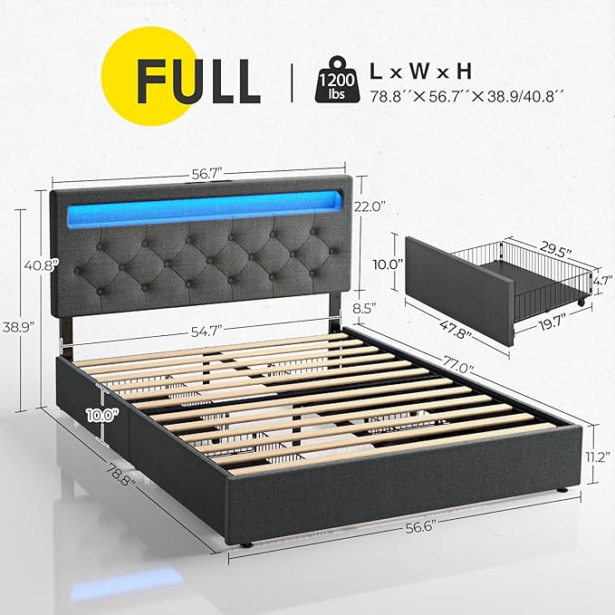 Rolanstar Full Size Bed Frame - Image 3
