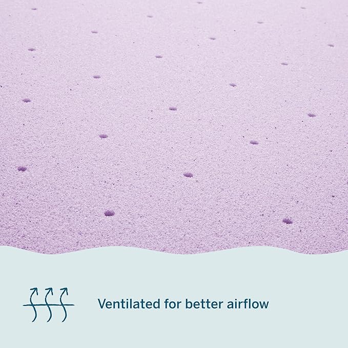 Lucid 4 Inch Lavender Infused Memory Foam Mattress Topper - Image 5