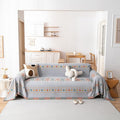 STACYPIK Boho Gray Jacquard Couch Cover, Sofa Cover by STACYPIK