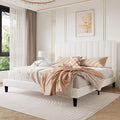 SHA CERLIN King Bed Frame/Velvet Upholstered Platform Bed Frame by SHACERLIN