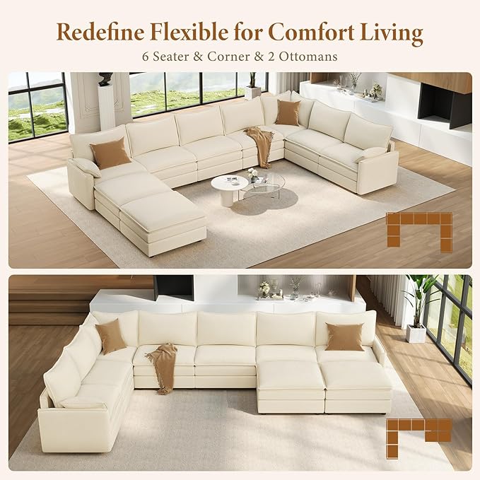 Vesgantti Large Modular Sectional Sofa, Big Comfy Cloud Couch - Image 7