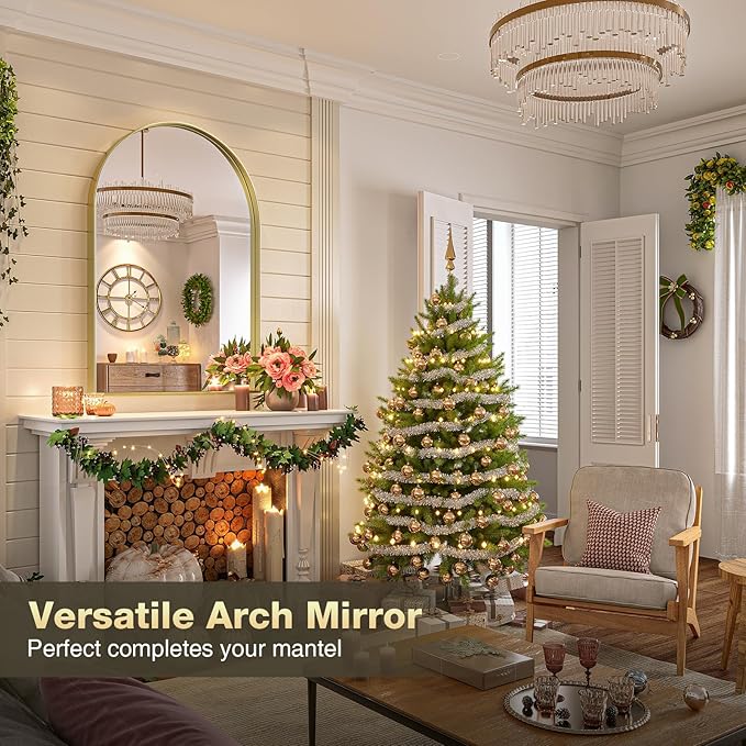 Brightify Arched Wall Mirror, 26 x 38 Inch, HD Silver, Living Room, Wall Mount - Image 3