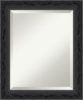 Amanti Art Bathroom Mirror for Over Sink, 25x21 Filigree Gloss Black Rectangle by AmantiArt