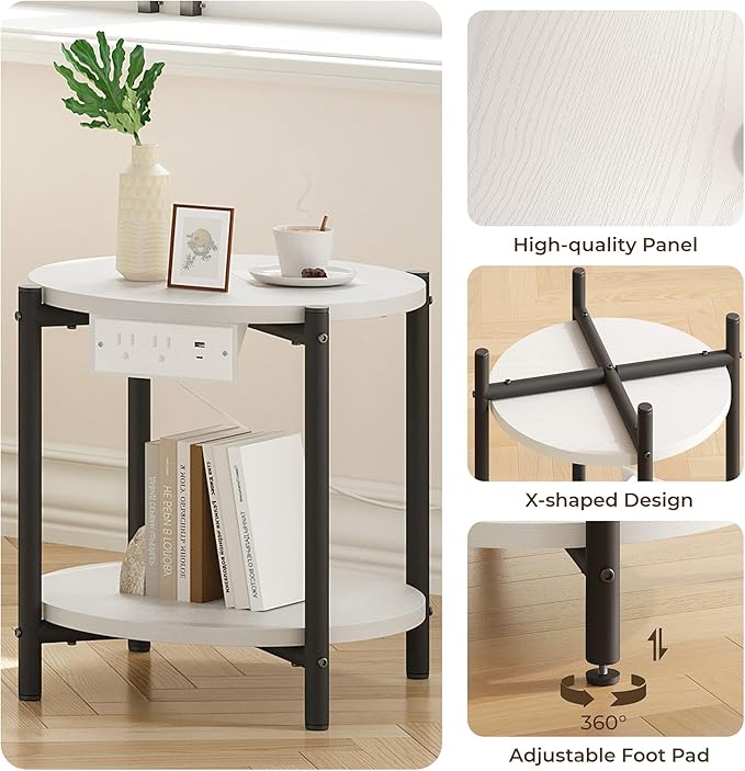LIKIMIO Small Round End Tables Set of 2 - Image 6